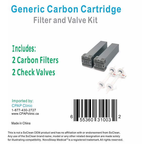 NovoSleep Accessories : # CC1208 SoClean 2 Compatible Generic Carbon Kit , 2 Cartridge Filters, 2 Valves-/catalog/accessories/NovoSleep/CC1208-01