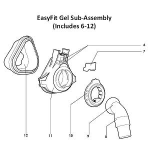 DeVilbiss Replacement Parts : # 97476 EasyFit Gel Sub-Assembly without Headgear and Forehead Support , Large-/catalog/nasal_mask/devilbiss/97475-01