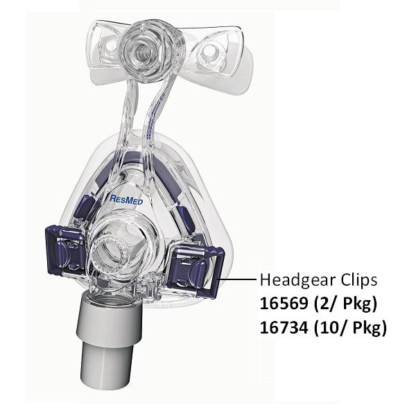 ResMed Replacement Parts : # 16734 Mirage Activa LT, Mirage Micro, Mirage Micro for Kids, Mirage SoftGel and Ultra Mirage II Headgear Clips , 10/ Pkg (Blue)-/catalog/nasal_mask/resmed/16569-03